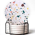 Terrazzo Coasters Set of 6, Colorful Boho Absorbent Ceramic Coasters | Speckled by ilohaus