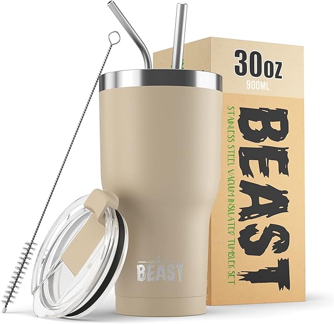 Beast 30 oz Tumbler Stainless Steel Vacuum Insulated Coffee Ice Cup Double Wall by GreensSteel