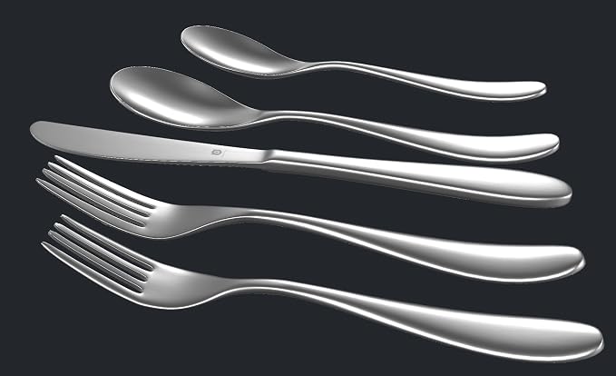 Silverware Set for 12 | 18/10 Stainless Steel Flatware Set | Mirror Finish - Image 2