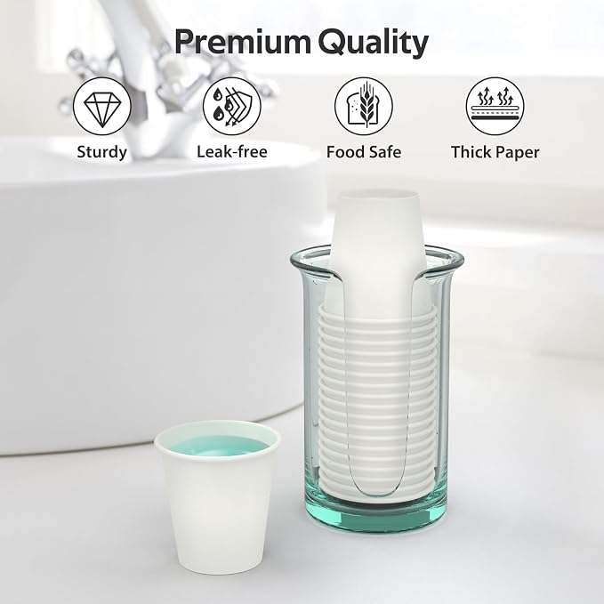 Dealusy 200 Count 3 oz Disposable Coffee Cups, Bathroom Mouthwash Cups - Image 3