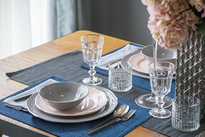 Faux Cotton Linen Placemats Set of 4, Cloth Washable Farmhouse Dining Table Mats - Image 8