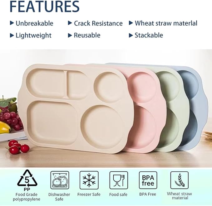 PUPOPIK 12 Inch Divided Plates4 PCS - Image 4