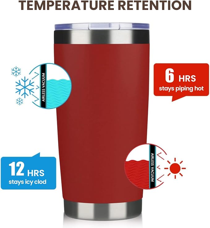 MEWAY 20oz Tumbler 8 Pack Double Wall Vacuum Insulated Travel Mug Bulk - Image 6