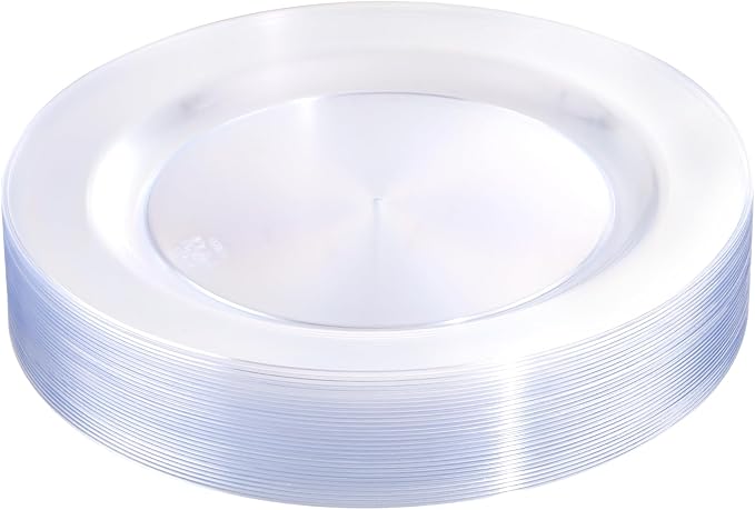 bUCLA 30PCS Clear Plastic Dinner Plates Disposable by BUCLA