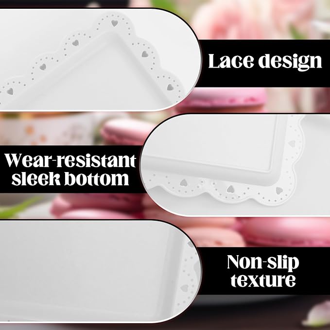 Food Tray, 12 Pack Serving Tray Serving Platter Cookies Dessert Plates - Image 3