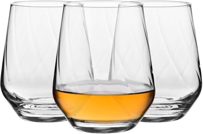 Krosno Textured Drinking Glasses, Water and Juice, Wine and Cocktails, 54 fl. oz by Krosno