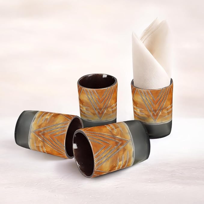 Handicrafts Home Viking Horn Shot Glasses Set of 4, Handmade Natural Ox Horn - Image 3