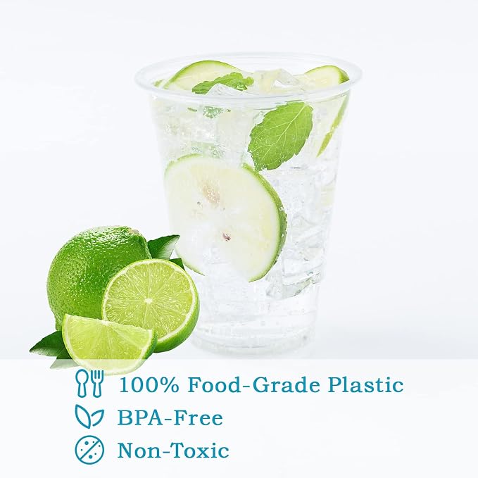Turbo Bee 200Pack 16oz Disposable Plastic Cups, PET Crystal Plastic Water Party - Image 7