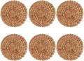 6Pcs Natural Woven Coasters, 3.94 Inch Round Rattan Drink Coasters by GUQIANLU