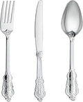120PCS Silver Plastic Silverware, Vintage Disposable Utensils & Cutlery | 40 by N9RTABLEWARE