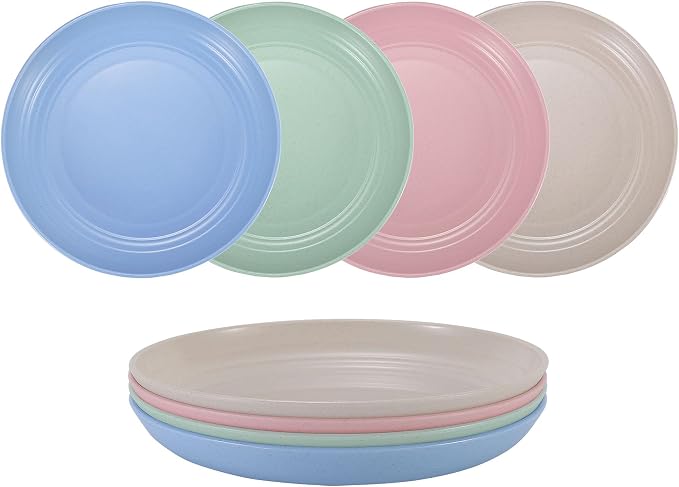 7 Inches Small Unbreakable Wheat Straw Plates by LuckyZone