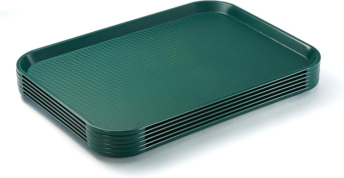 Lunch Trays 6 Pack, Plastic Food Trays by CURTA