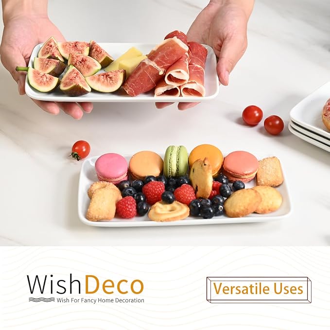 Small Rectangle Plates Set of 6, Ceramic Sushi Plates, Serving Plate - Image 9