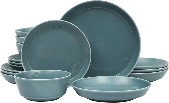 Gibson Home Summer Shades 16 Piece Plates and Bowls Dishes Service by GibsonHomewares