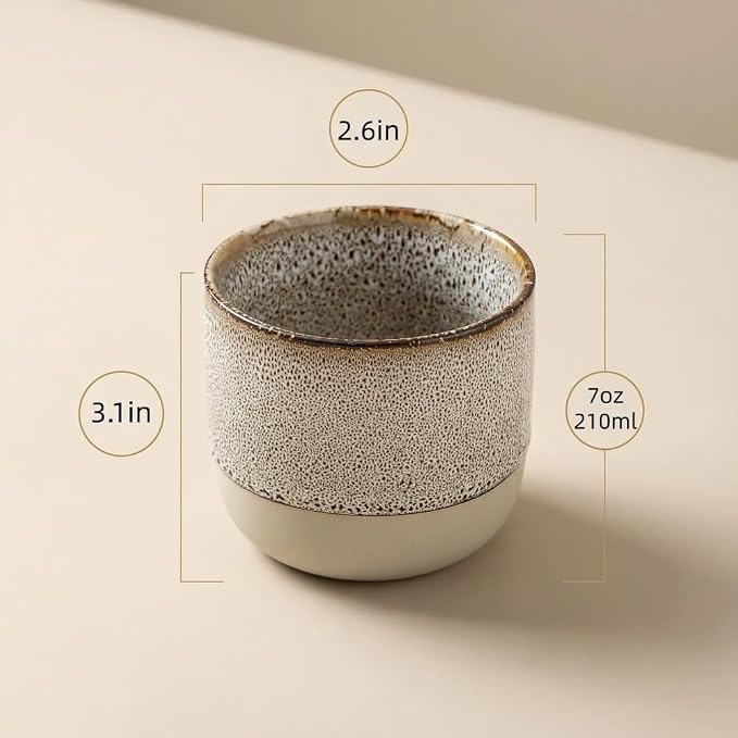 Ceramic Tea Cups 7oz Japanese Style Ceramic Tea Set 4 color Tea Cup Herbal Tea - Image 3