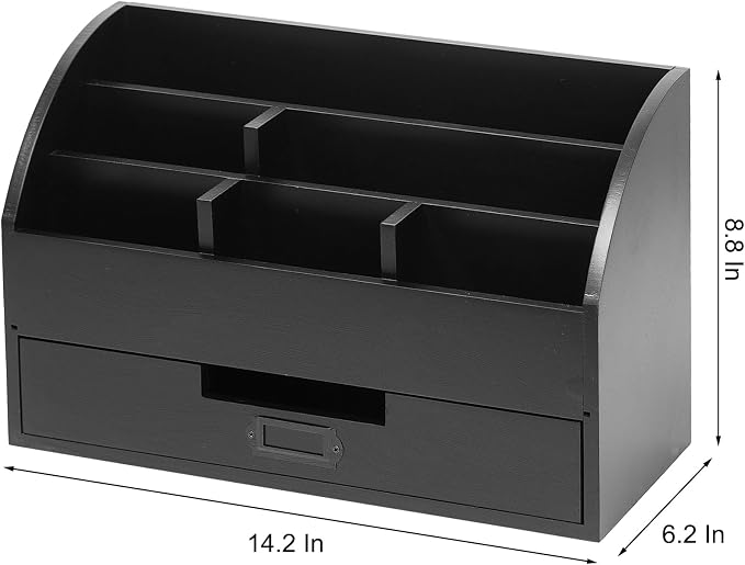 canwedance Distressed Rustic Wooden Office Desk Organizer 5 Compartment - Image 3