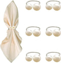6 Pcs Silver Napkin Rings by Unknown