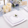 Morejoy 60 Pcs White Square Plastic Plates by Morejoy