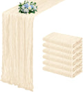 6 Pack Ivory Cheesecloth Table Runner 17x108 Inch Semi Sheer Boho Gauze Cheese by Unknown
