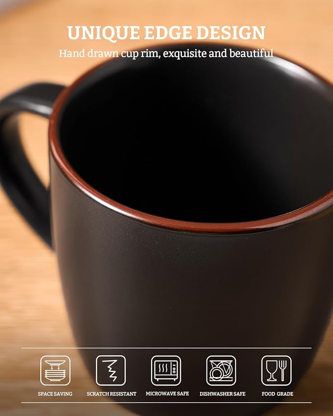 famiware Mercury Coffee Mugs 13 oz, Coffee Mugs Set of 6 - Image 5