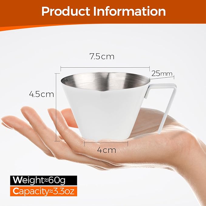 YARRAMATE Stainless Steel Espresso Shot Cup, 3.4oz | Heat Insulated Grip - Image 2