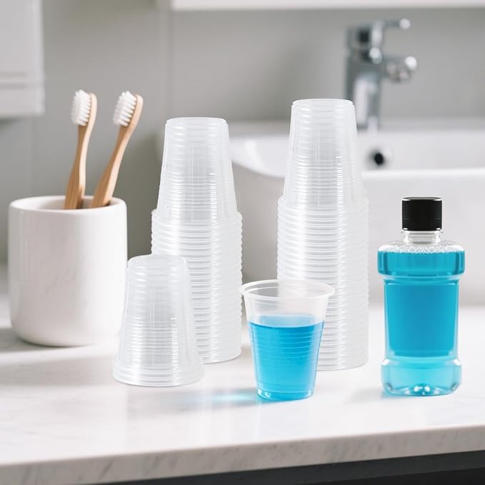 SIUQ 600 Pack 5 oz Clear Plastic Cups, Small Disposable Bathroom Cups | Mini Cup - Image 5