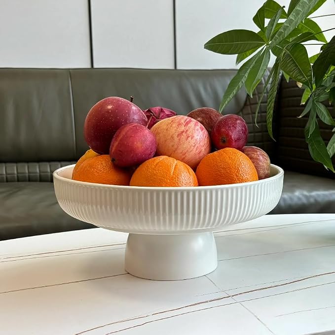 11" Ceramic Fruit Bowl for Kitchen Counter by JolieJulieHome