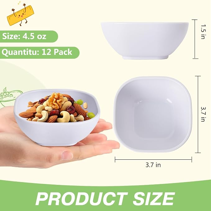 SHECIPIN 12 Pack Wheat Straw Soy Sauce Dishes, 4.5 OZ Small Dessert Bowls - Image 2