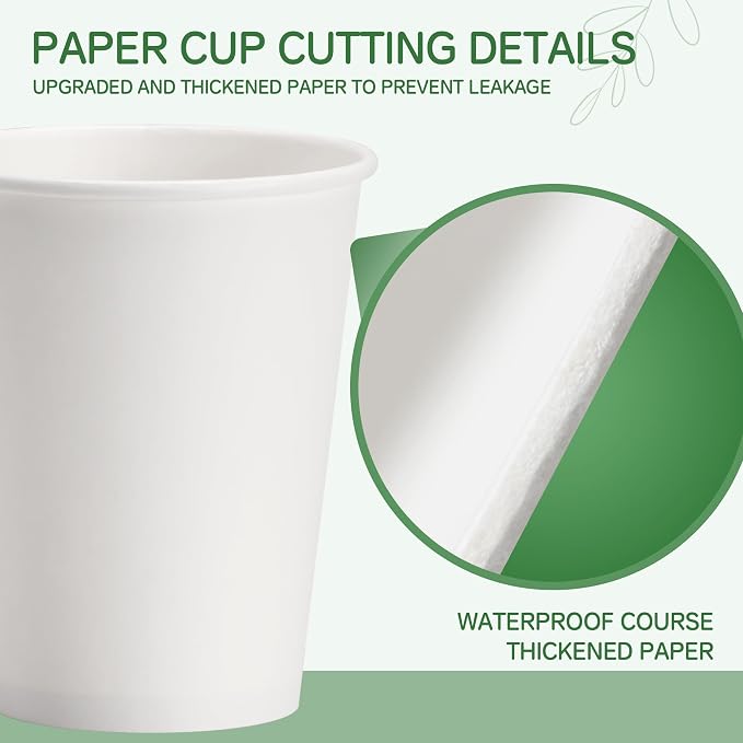 16 oz Coffee Cups with Lids 100 Pack, Party Supplies, To-Go Paper Cups - Image 4
