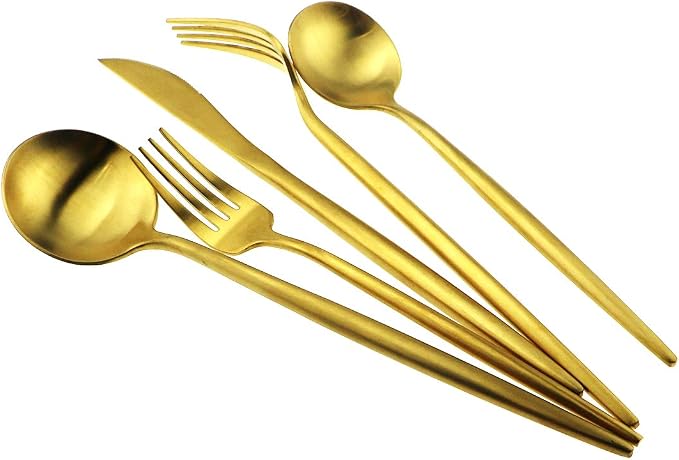 20-Piece 18/10 Stainless Steel Flatware Silverware, Luxury Dinnerware Set - Image 6
