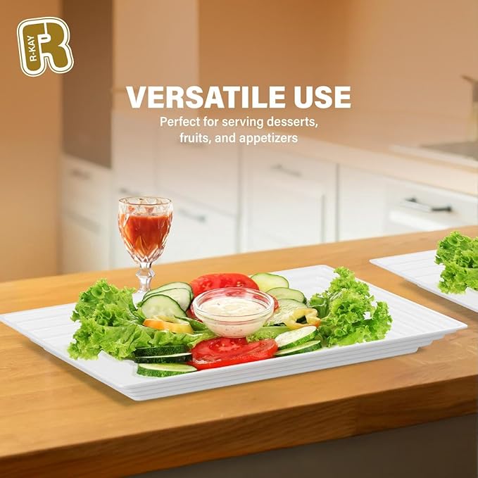 6 Pack Extra Large Plastic Serving Trays - Image 3
