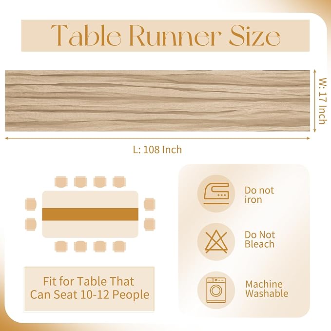 10 Pack Beige Cheesecloth Table Runner 17x108 Inch Boho Gauze Cheese Cloth - Image 3