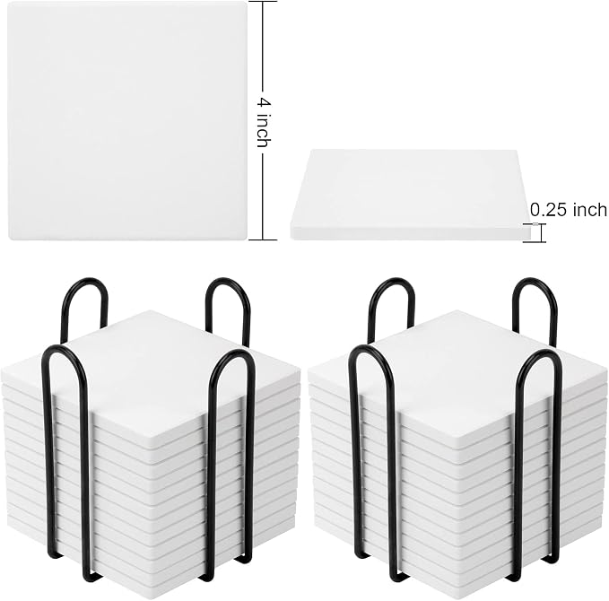 24 Pack 4 in Unglazed Ceramic Tiles - Image 5