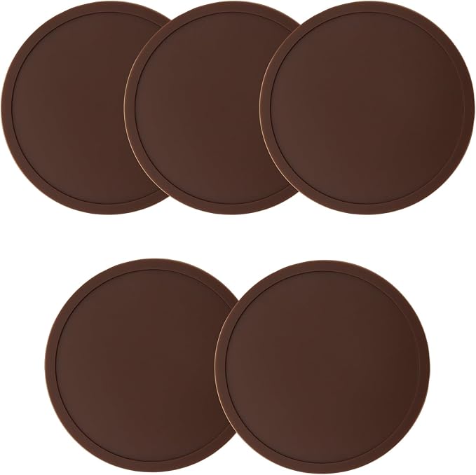 5 Pack Iron Red Coasters, Non-Slip Cup Coasters by Unknown