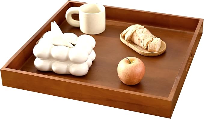 20 Inch Extra Large Square Serving Tray HeavyDuty Pine Wood Tray - Image 7