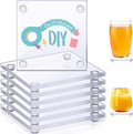 Set of 12 Clear DIY Glass Drink Coaster 3.5 Inch Crystal Coasters Decorative by Suttmin