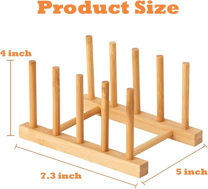 Bamboo Wooden Dish Rack, Plate Organizer - Image 2