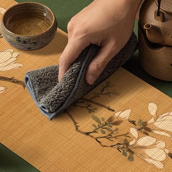 Asian Style Bamboo Table Runner, Ancient Chinese Paintings Zen Table Mat - Image 3