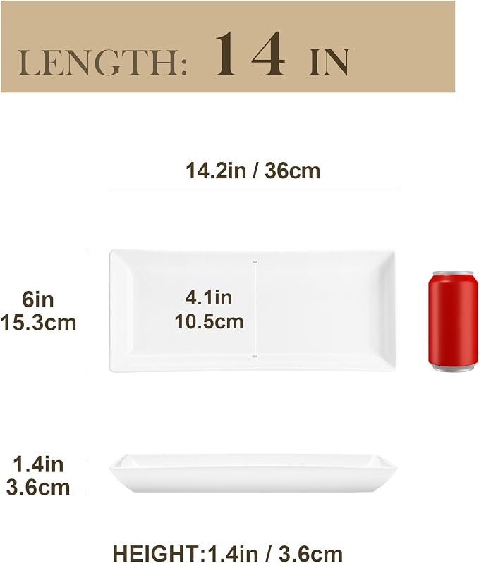 MALACASA Serving Platters Set of 4, Ceramic Serving Platters and Trays - Image 2