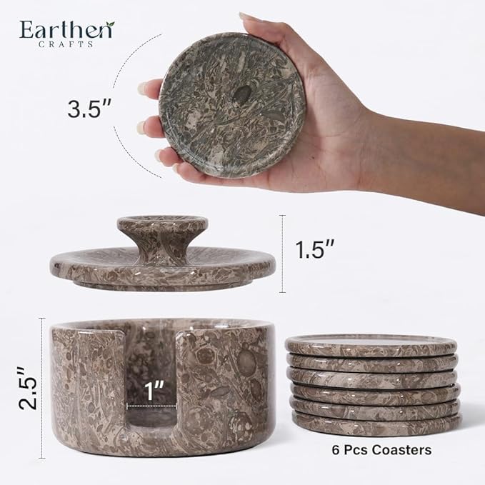 Oceanic Marble Coasters Set of 6 - Image 3