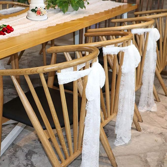 4 Pcs White Lace Table Runners 14 x 120 Inch Vintage Table Runner - Image 6