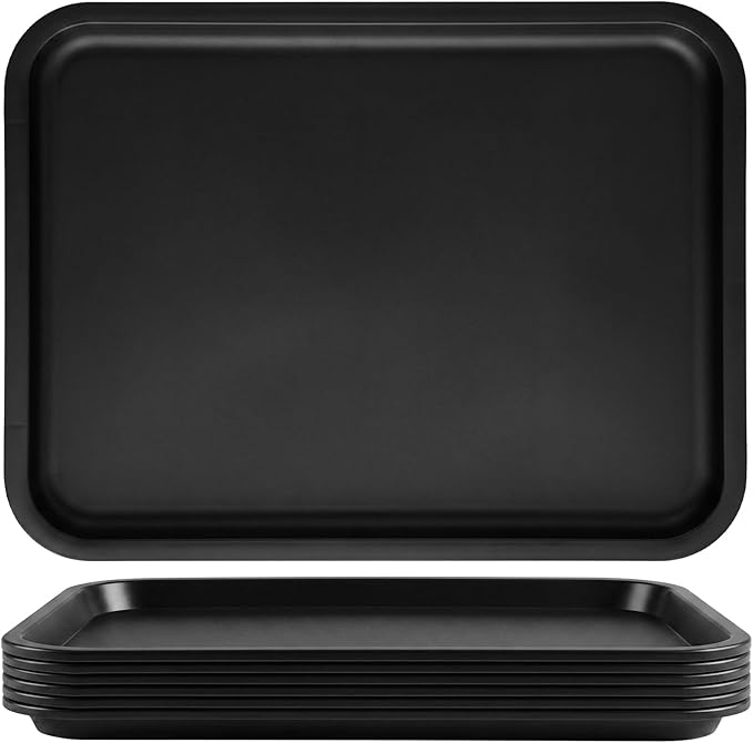 Gerrii 6 Pcs Plastic Fast Food Trays Bulk Restaurant Serving Cafeteria Tray by Gerrii