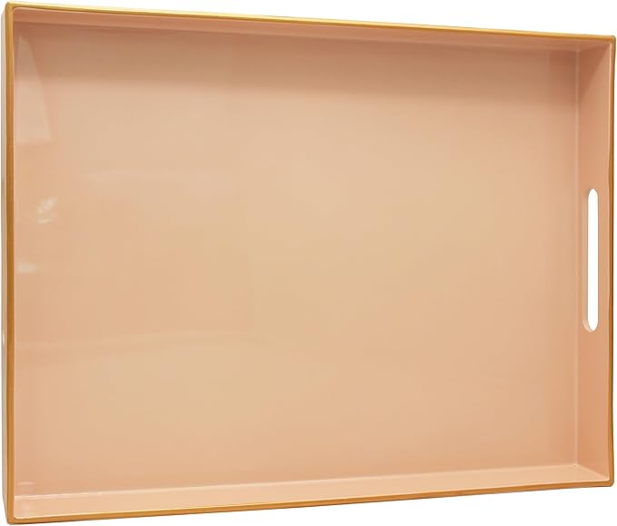 15.8" x 11.8" Blush Pink Plastic Serving Tray by Unknown