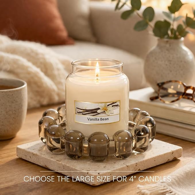 Home Collection Original Amber Glass Large Bubble Candle Dish | Votive and - Image 4
