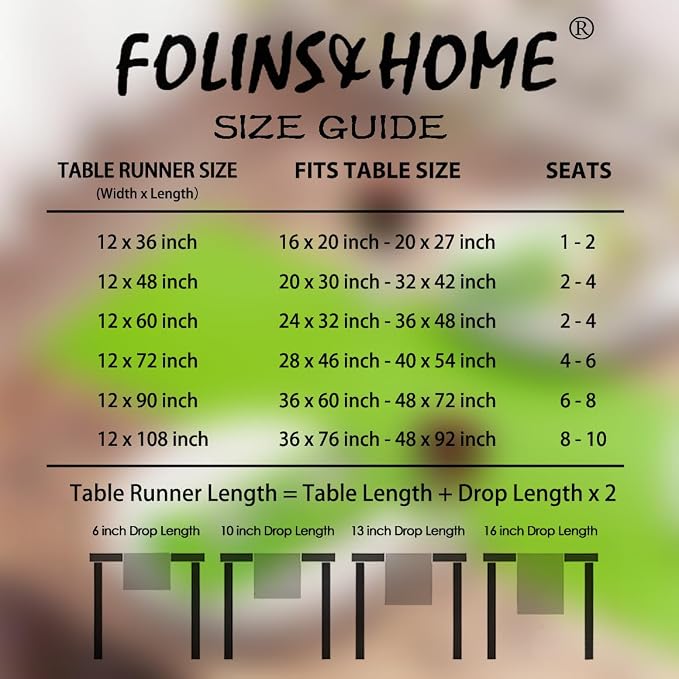 FOLINS&HOME Lime Green Waterproof Decorative Table Runner 48 Inches Long | - Image 6