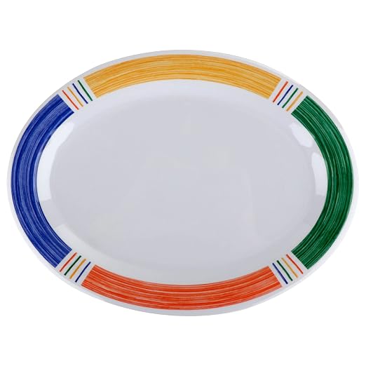 G.E.T. OP-120-AV Melamine Oval Serving Platter / Dinner Plate, Diamond - Image 2