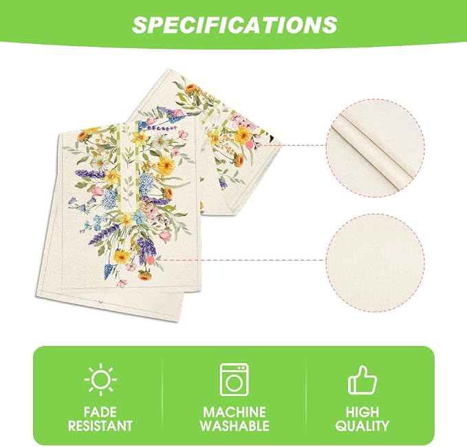 Artoid Mode Bloom Flowers Florals Lavender Summer Table Runner, Seasonal Spring - Image 5