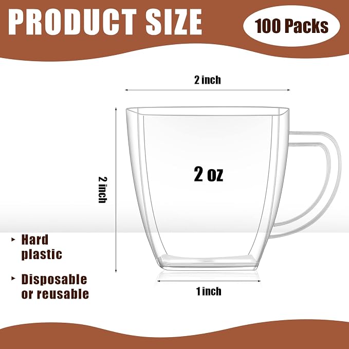 Amyhill 100 Pcs Mini Disposable Tea Cups - Image 2
