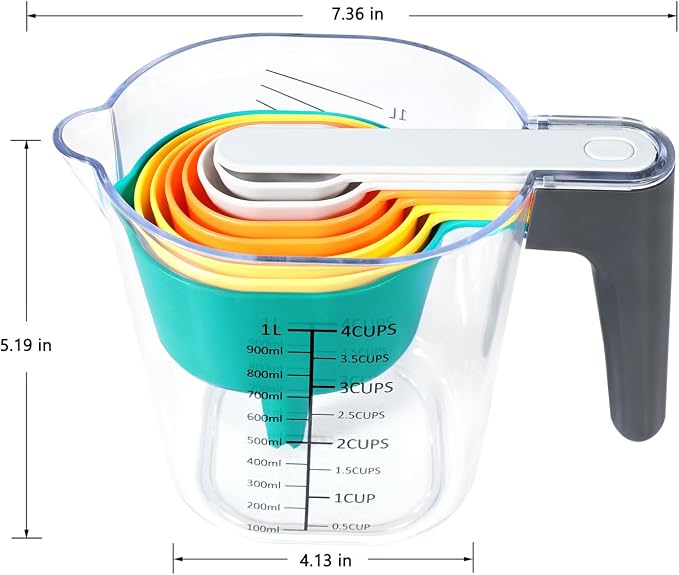 Stackable 10-Piece Measuring Cups and Spoons Set - Image 2