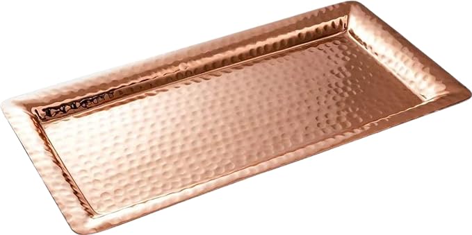 Monarch Abode Decorative Tray – 12-Inch Hand Hammered Copper Plated Metal by MonarchAbode